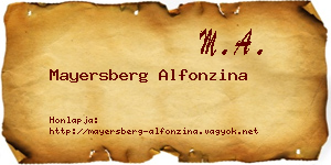 Mayersberg Alfonzina névjegykártya